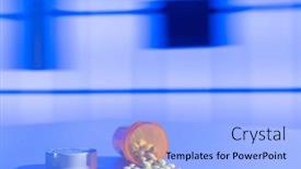  Presentation with tablets - Slides having colorful-tablets-with-capsules background and a light blue colored foreground