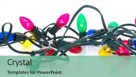  Presentation with christmas lights - Slide deck consisting of colorful tangled christmas lights background and a seafoam green colored foreground