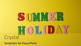  Presentation with summer holiday - PPT theme enhanced with colorful-text-form-words-summer background and a yellow colored foreground