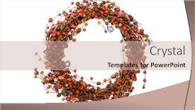  Presentation with thanksgiving - Beautiful presentation theme featuring colorful thanksgiving wreath isolated backdrop and a soft green colored foreground