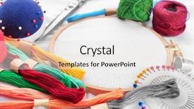  Presentation with threads fabric - Colorful PPT theme enhanced with colorful threads and embroidery hoop backdrop and a white colored foreground