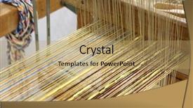  Presentation with japanese - Amazing presentation design having colorful threads on a loom at japanese backdrop and a coral colored foreground