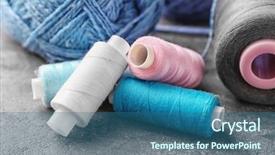  Presentation with colorful - Cool new presentation design with colorful threads on grey background backdrop and a ocean colored foreground