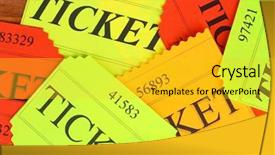  Presentation with theater - Amazing slide set having theater free - colorful tickets on wooden background backdrop and a yellow colored foreground
