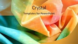  Presentation with colorful fabric - PPT theme featuring colorful tie dyed fabric 2 background and a yellow colored foreground