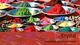  Presentation with market - Slides with colorful tika powders on indian background and a red colored foreground