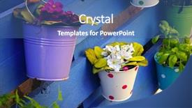  Presentation with paper quilling colorful paper flowers - Amazing presentation theme having colorful tin baskets with flowers backdrop and a ocean colored foreground