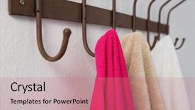  Presentation with colorful - Colorful theme enhanced with colorful towels hanging on hook backdrop and a  colored foreground
