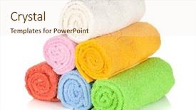  Presentation with bright colorful candy isolated - Slides enhanced with colorful towels isolated on white background and a lemonade colored foreground