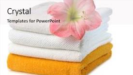  Presentation with colorful flower - Presentation theme with colorful towels with amaryllis background and a sky blue colored foreground