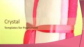  Presentation with ribbon green - Amazing slide set having colorful towels with ribbon on green background backdrop and a cream colored foreground