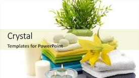  Presentation with burn - Audience pleasing theme consisting of colorful towels with yellow lily backdrop and a yellow colored foreground