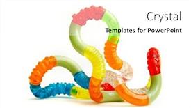  Presentation with toy - Audience pleasing theme consisting of colorful-toy-labyrinth-over-white backdrop and a  colored foreground