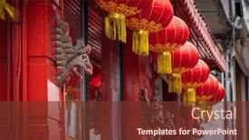  Presentation with lanterns - Presentation theme enhanced with colorful-traditional-chinese-lanterns-hanging background and a tawny brown colored foreground