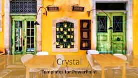  Presentation with crete island - Audience pleasing PPT layouts consisting of colorful-traditional-greece-series backdrop and a gold colored foreground