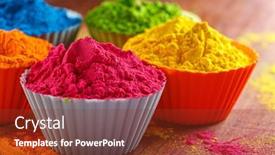  Presentation with indian festival - Presentation consisting of colorful-traditional-holi-powder background and a tawny brown colored foreground