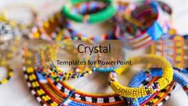  Presentation with africa tribe - Cool new presentation design with colorful traditional jewelry of masai backdrop and a gold colored foreground