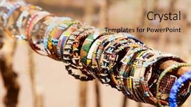  Presentation with africa tribe - PPT theme with colorful traditional jewelry of masai background and a coral colored foreground