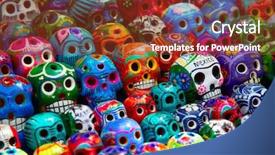  Presentation with ceramics - Presentation theme having colorful traditional mexican ceramics background and a tawny brown colored foreground