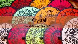  Presentation with factory - Audience pleasing presentation consisting of colorful traditional parasols handmade backdrop and a red colored foreground