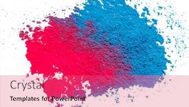  Presentation with hindu festival - Presentation design enhanced with colorful-traditional-powder-with-holi background and a coral colored foreground