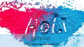  Presentation with hindu festival - Amazing presentation theme having colorful-traditional-powder-with-holi backdrop and a teal colored foreground