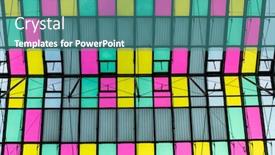  Presentation with architecture glass - Beautiful presentation design featuring colorful-transparent-roof-made backdrop and a teal colored foreground