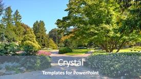  Presentation with colorful green corn field - PPT theme consisting of colorful trees at botanic garden background and a seafoam green colored foreground