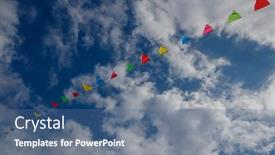  Presentation with triangle - PPT layouts consisting of colorful-triangle-flags background and a ocean colored foreground