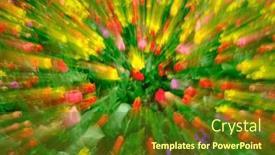  Presentation with tulip - PPT theme featuring colorful-tulips-growing-at-tulip background and a  colored foreground