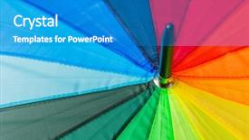  Presentation with umbrella - Amazing PPT layouts having colorful umbrella - abstract fashon background backdrop and a teal colored foreground