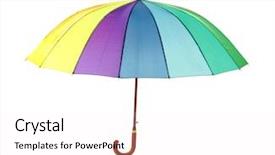  Presentation with bright colorful candy isolated - Beautiful slide deck featuring colorful umbrella isolated on white backdrop and a white colored foreground