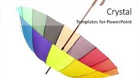  Presentation with bright colorful candy isolated - Audience pleasing theme consisting of colorful umbrella isolated on white backdrop and a  colored foreground