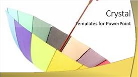  Presentation with umbrella - Beautiful presentation featuring colorful umbrella isolated on white backdrop and a white colored foreground