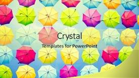  Presentation with tiki colorful beverage umbrellas - PPT layouts enhanced with colorful umbrellas background colourful umbrellas background and a blonde colored foreground