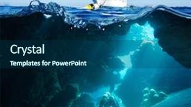  Presentation with tropical reef fish - Slide deck having colorful underwater offshore rocky reef background and a  colored foreground