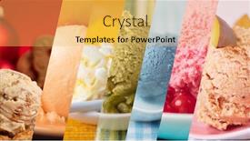  Presentation with ice cream - Colorful slides enhanced with colorful-variety-of-ice-cream backdrop and a yellow colored foreground