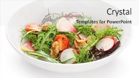  Presentation with salad - Beautiful presentation theme featuring colorful vegetable salad on white background backdrop and a white colored foreground