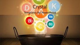  Presentation with healthy food - Amazing presentation design having colorful vitamins coming backdrop and a gold colored foreground