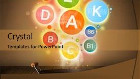  Presentation with gardening healthy food cooking - Audience pleasing theme consisting of colorful vitamins coming backdrop and a gold colored foreground