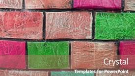  Presentation with brick - Audience pleasing presentation theme consisting of colorful wall made of painted brick stones colors backdrop and a coral colored foreground