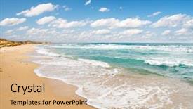  Presentation with sea and beach - Beautiful slide set featuring colorful wave - beach and sea backdrop and a lemonade colored foreground