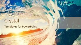  Presentation with ocean wave - Cool new theme with blue ocean wave crashing backdrop and a lemonade colored foreground
