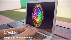  Presentation with wheel - Theme enhanced with colorful wheel of fortune background and a coral colored foreground