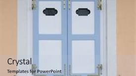  Presentation with house window - PPT theme having colorful-window-of-a-house background and a light blue colored foreground