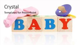  Presentation with baby blocks - Amazing slides having colorful wooden alphabet blocks backdrop and a white colored foreground
