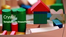  Presentation with baby blocks - Colorful slides enhanced with colorful wooden blocks backdrop and a forest green colored foreground