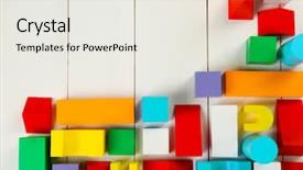  Presentation with wooden building blocks - Beautiful PPT layouts featuring wooden children's building blocks backdrop and a sky blue colored foreground