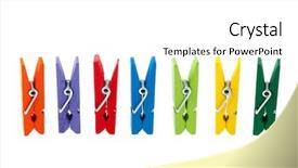  Presentation with clothes - Presentation design enhanced with colorful wooden clothes pins isolated background and a white colored foreground