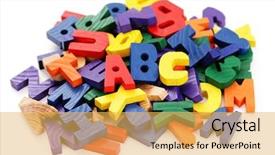  Presentation with white letters - Presentation theme with colorful wooden letters on white background and a yellow colored foreground